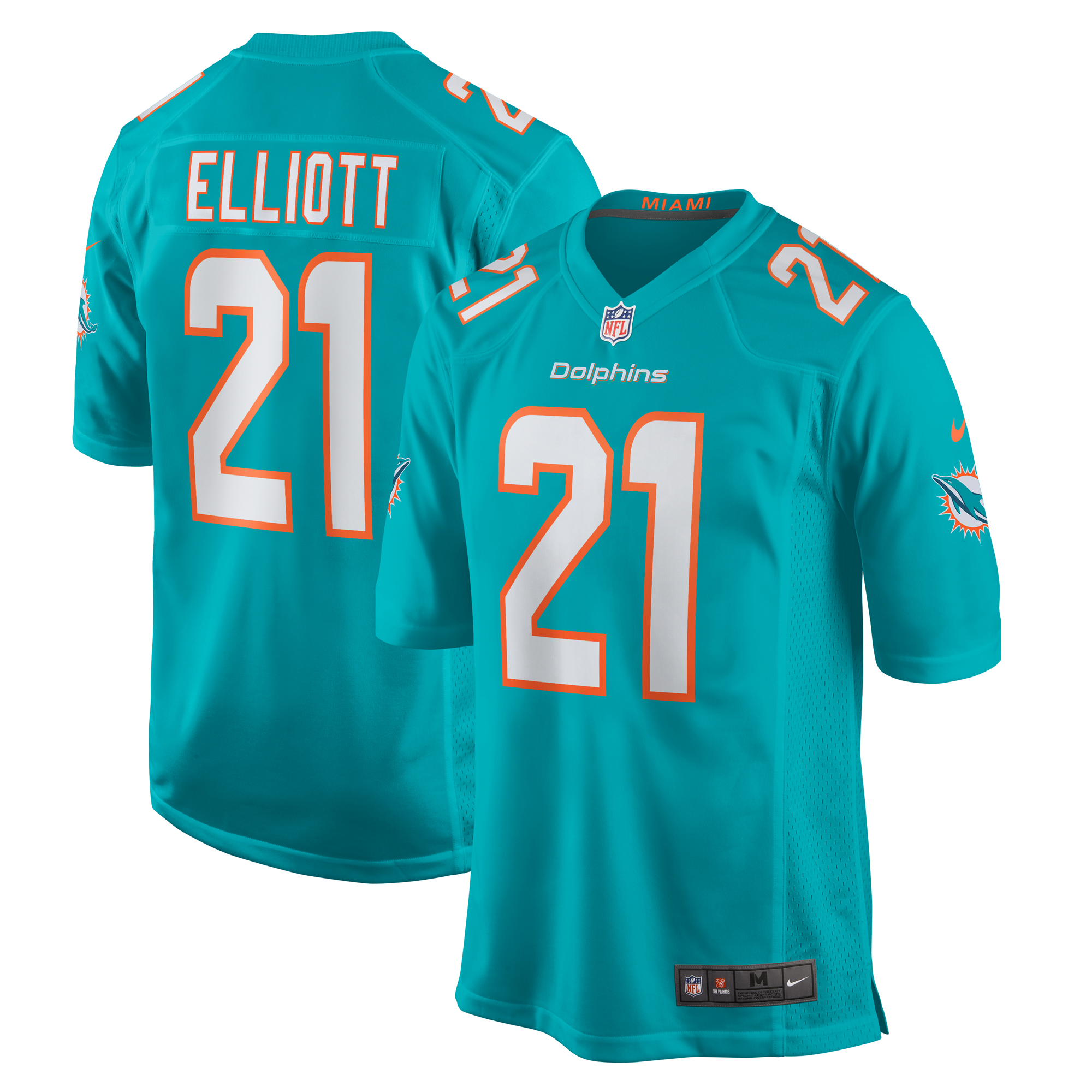 DeShon Elliott Miami Dolphins Nike Game Player Jersey - Aqua