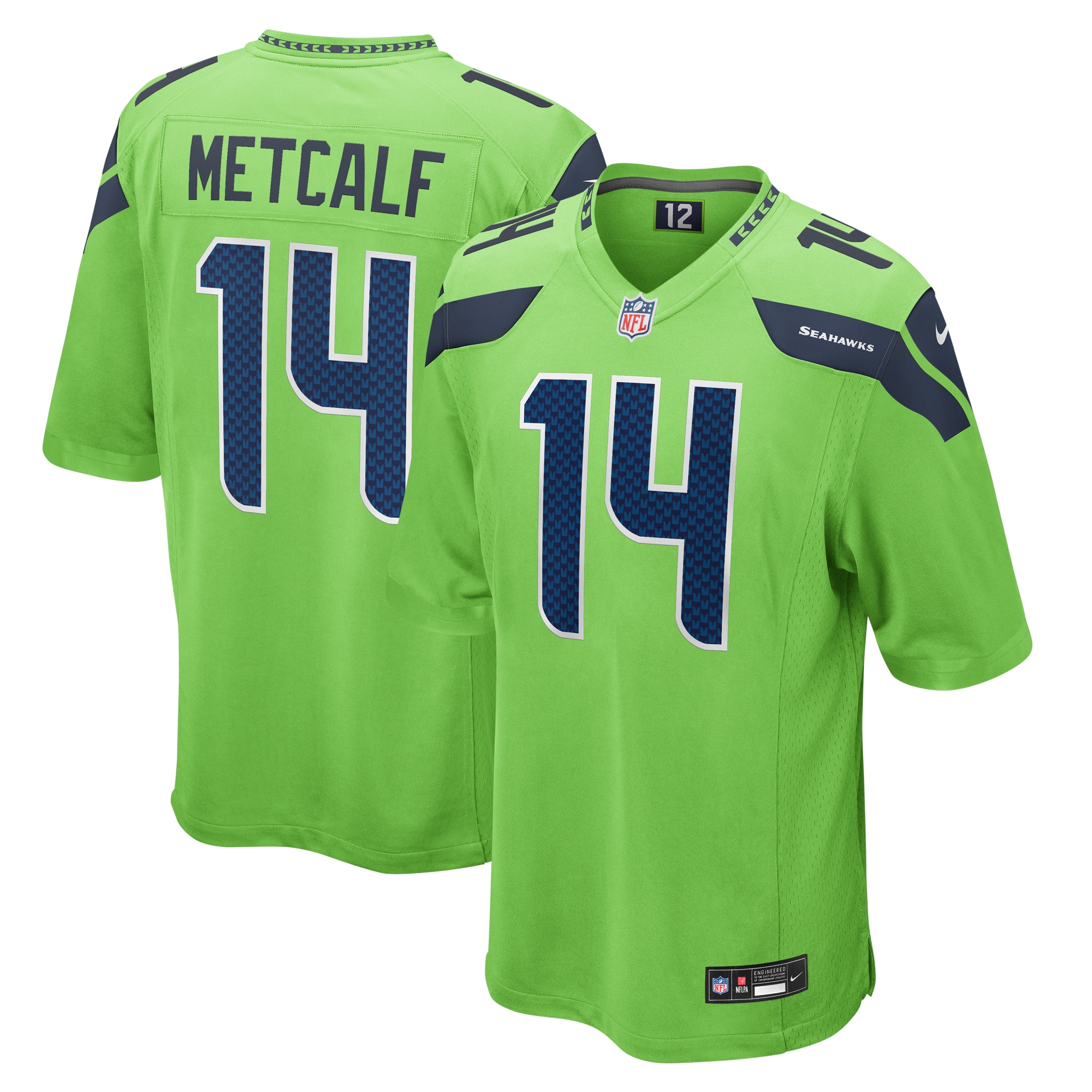DK Metcalf Seattle Seahawks Nike  Game Jersey - Neon Green