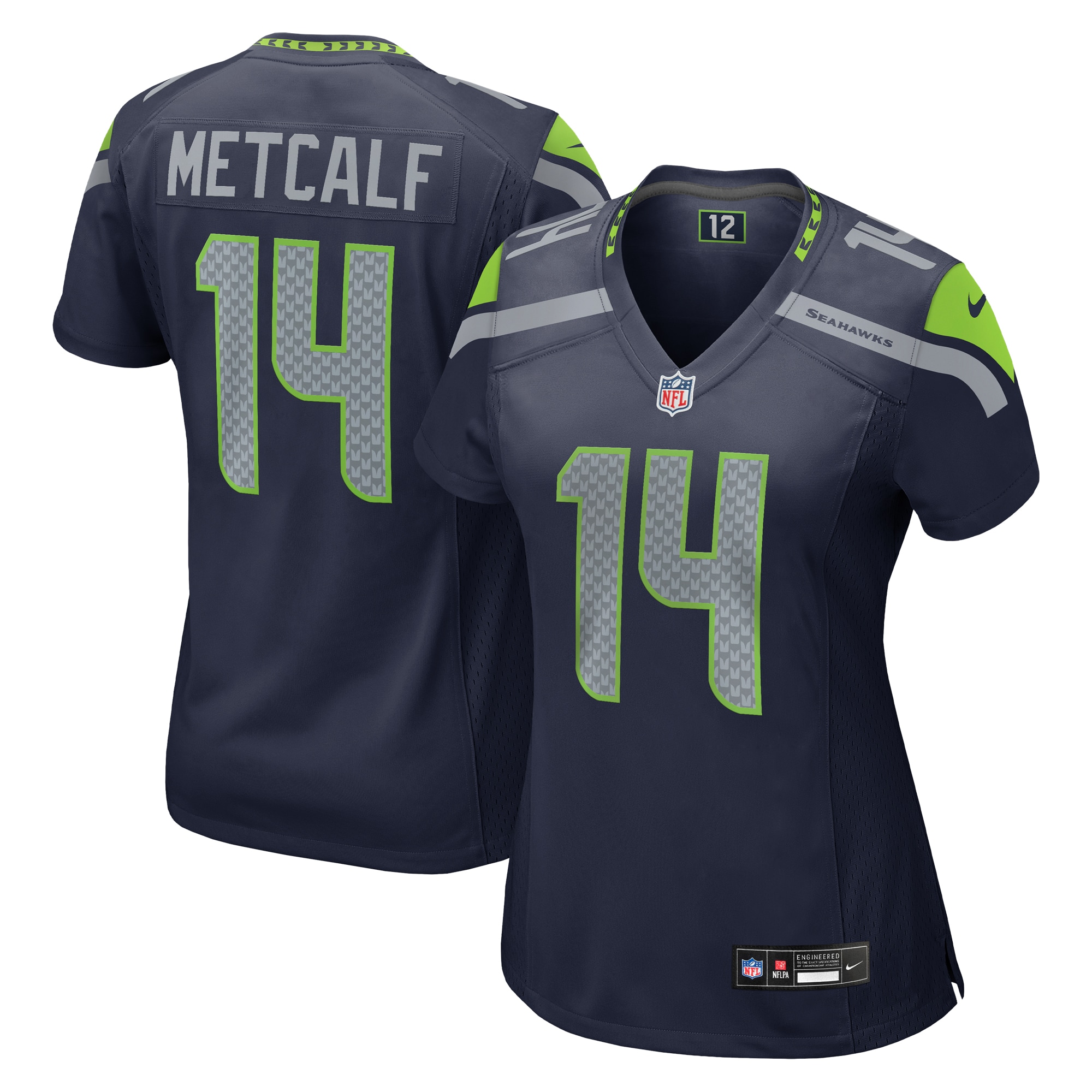 DK Metcalf Seattle Seahawks Nike Women's Team Game Jersey - College Navy