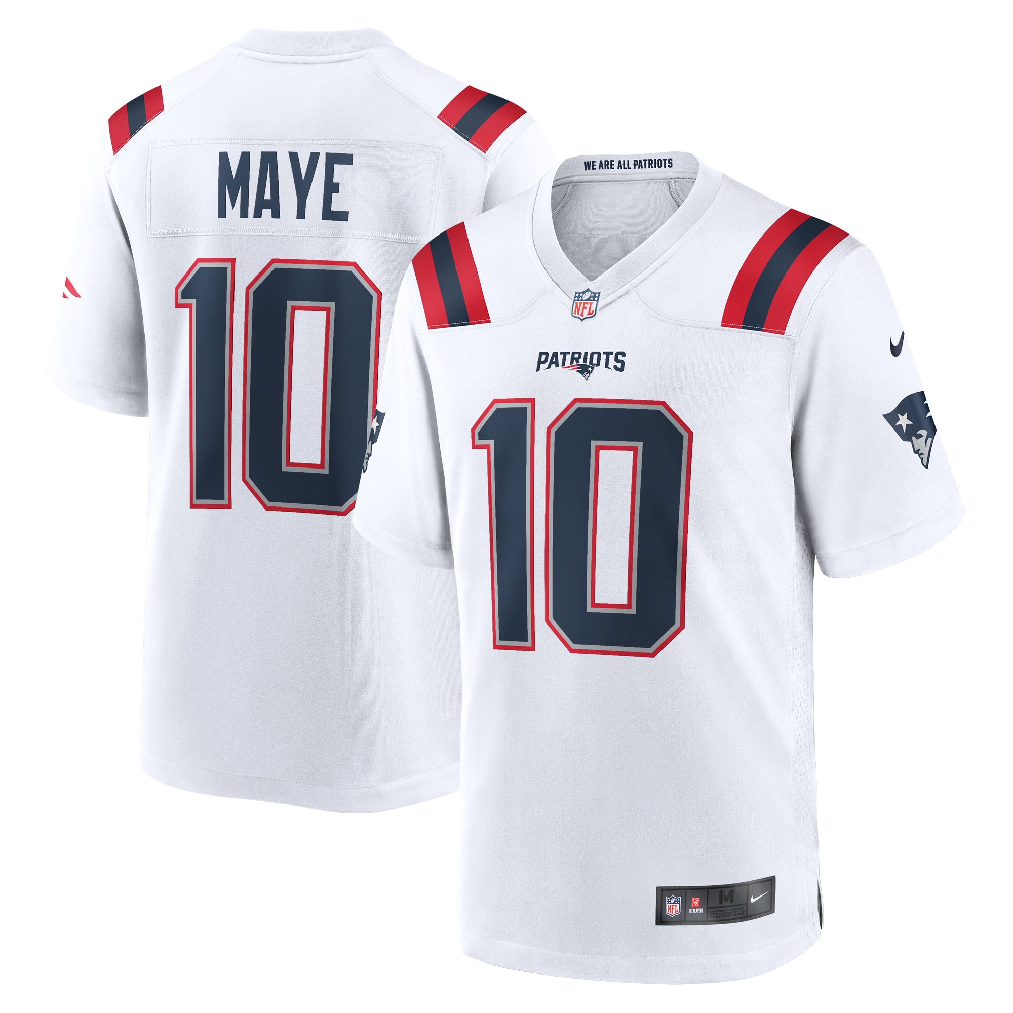 Drake Maye New England Patriots Nike 2024 NFL Draft First Round Pick Player Game Jersey - White