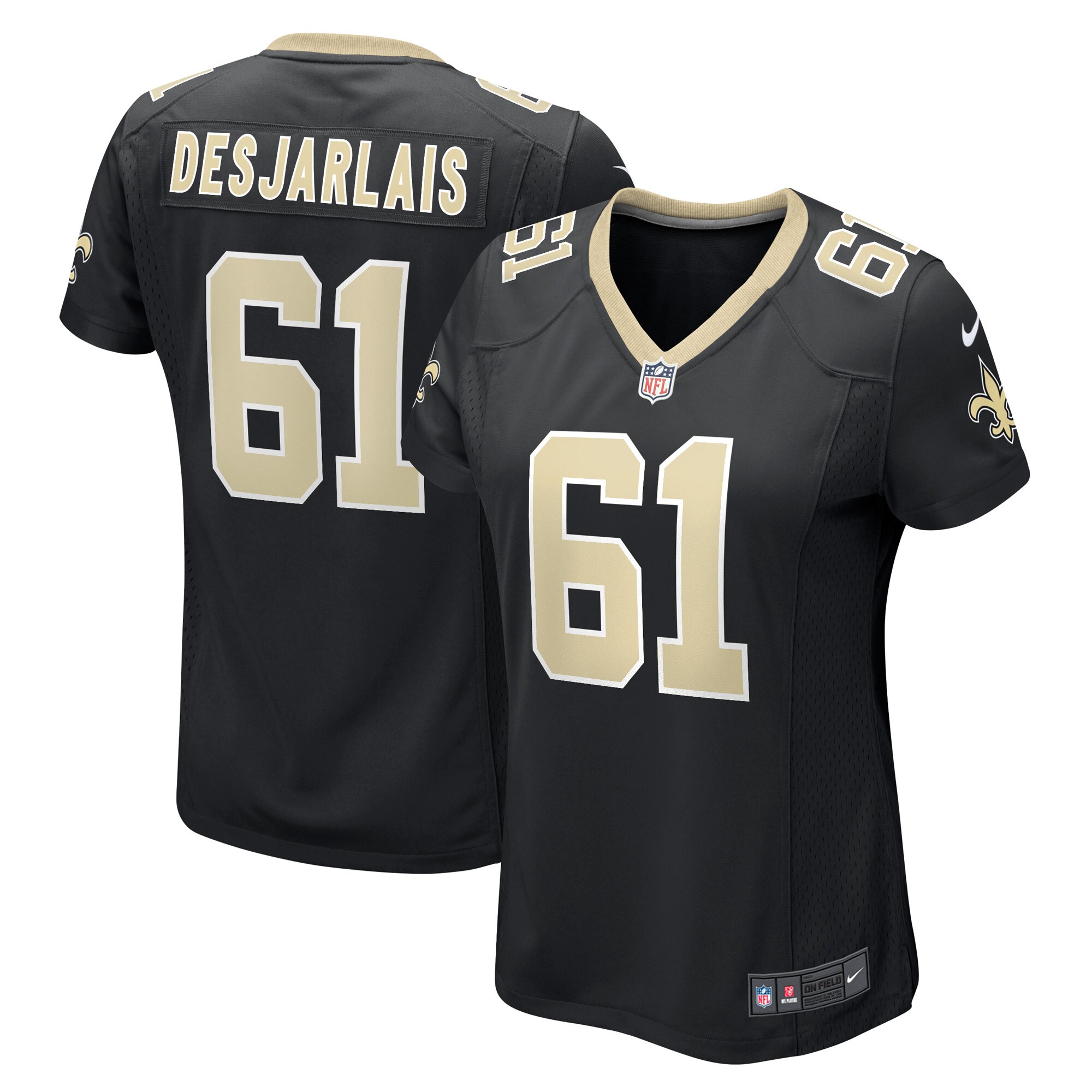 Drew Desjarlais New Orleans Saints Nike Women's Game Player Jersey - Black
