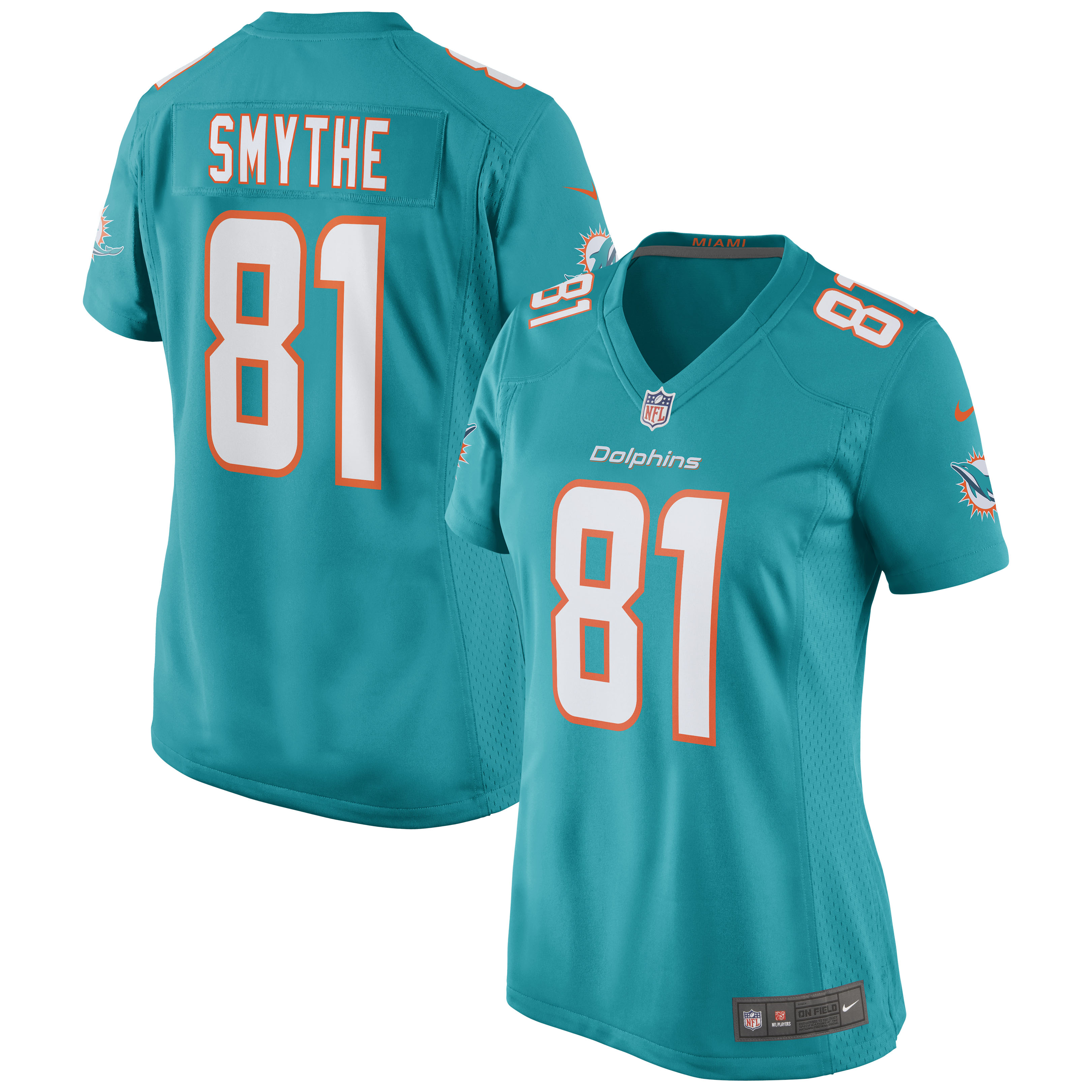 Durham Smythe Miami Dolphins Nike Women's Game Jersey - Aqua