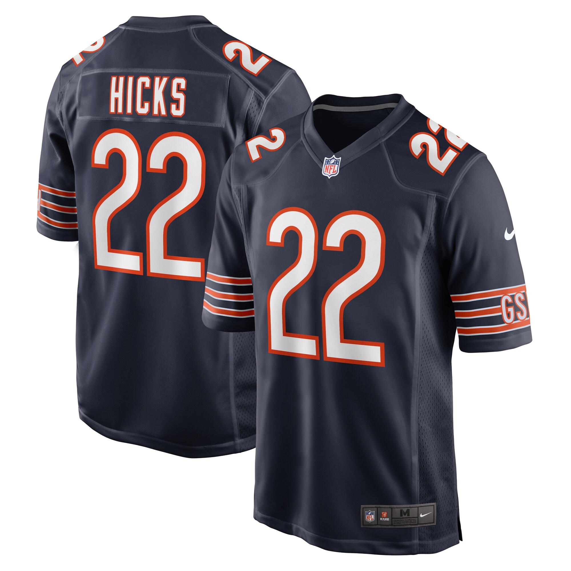 Elijah Hicks Chicago Bears Nike Team Game Jersey -  Navy