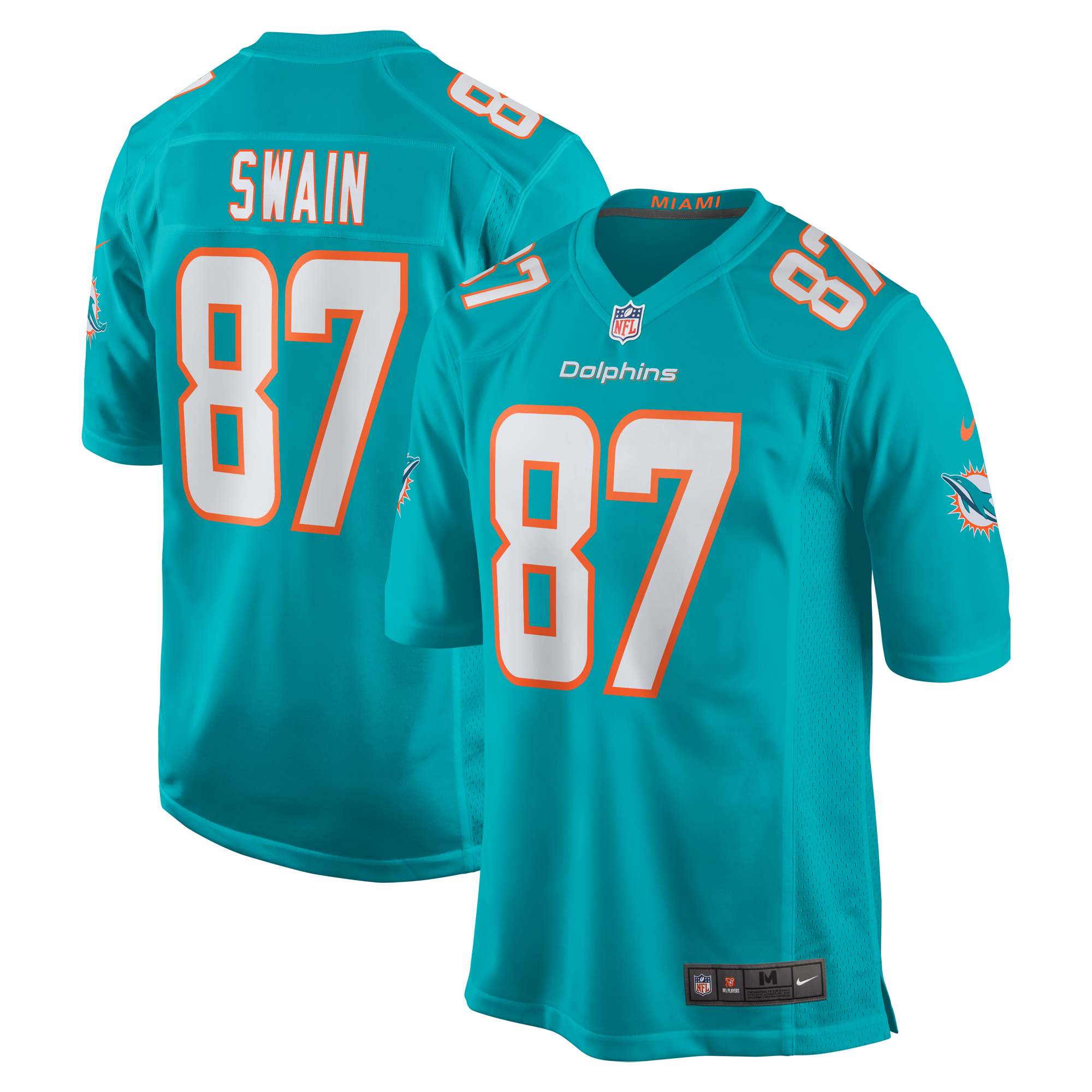 Freddie Swain Miami Dolphins Nike  Game Jersey -  Aqua