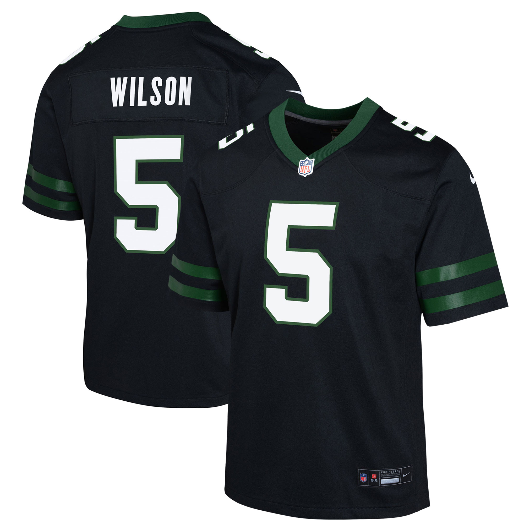 Garrett Wilson New York Jets Nike Youth Alternate Game Jersey - Legacy Black