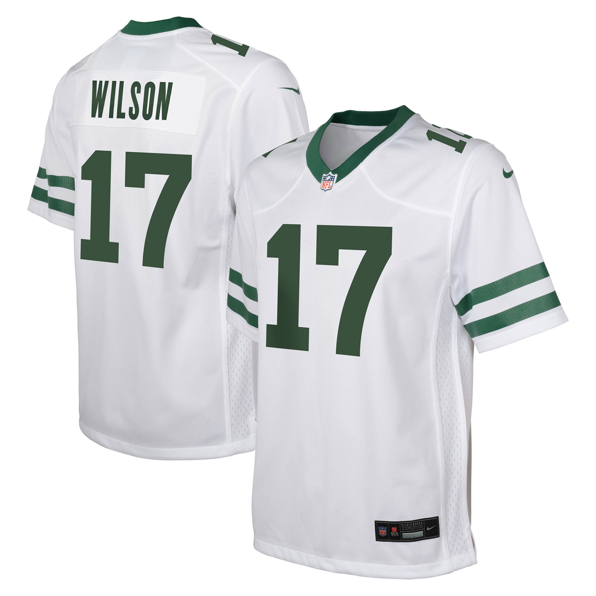 Garrett Wilson New York Jets Nike Youth Game Jersey - Legacy White
