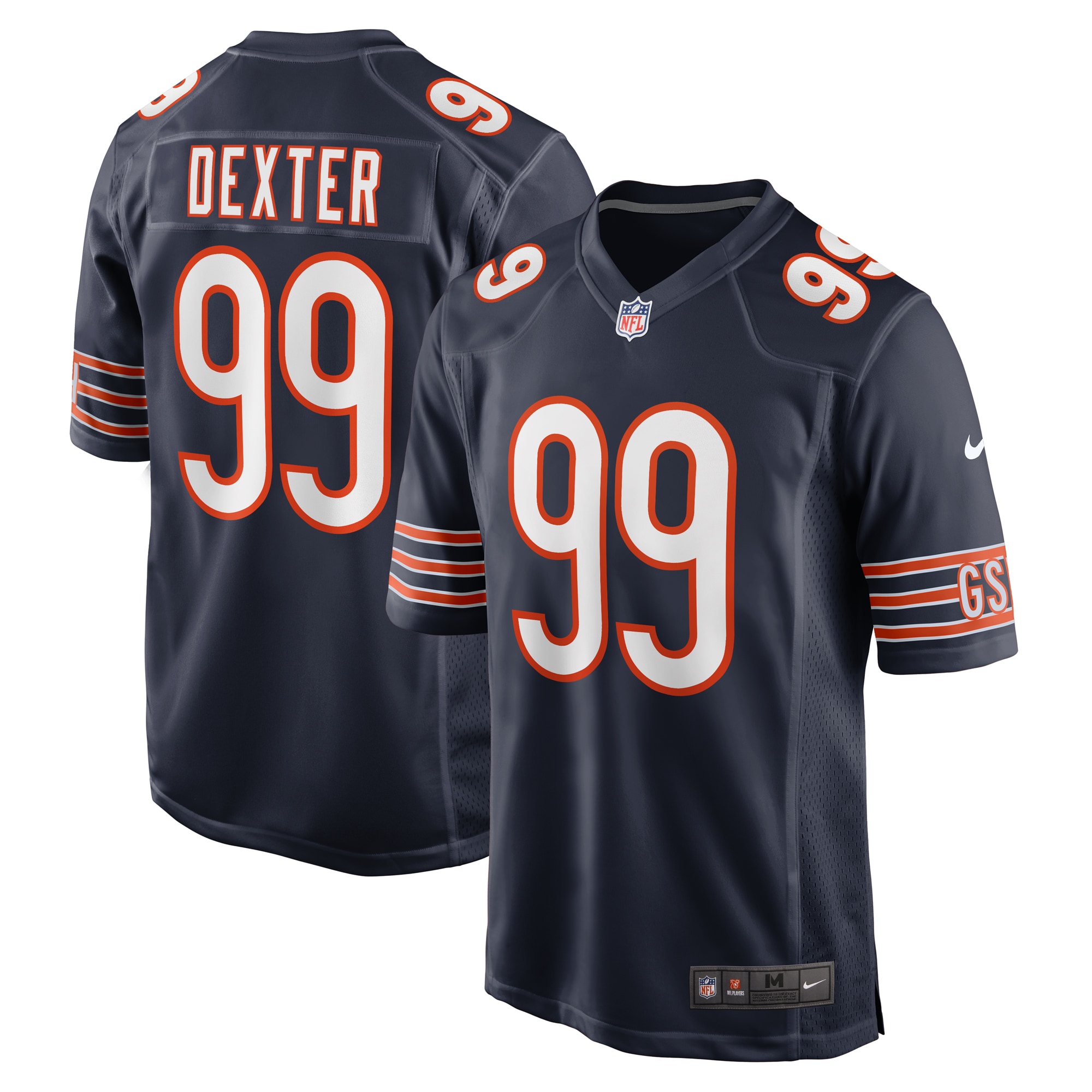 Gervon Dexter Sr Chicago Bears Nike Team Game Jersey -  Navy