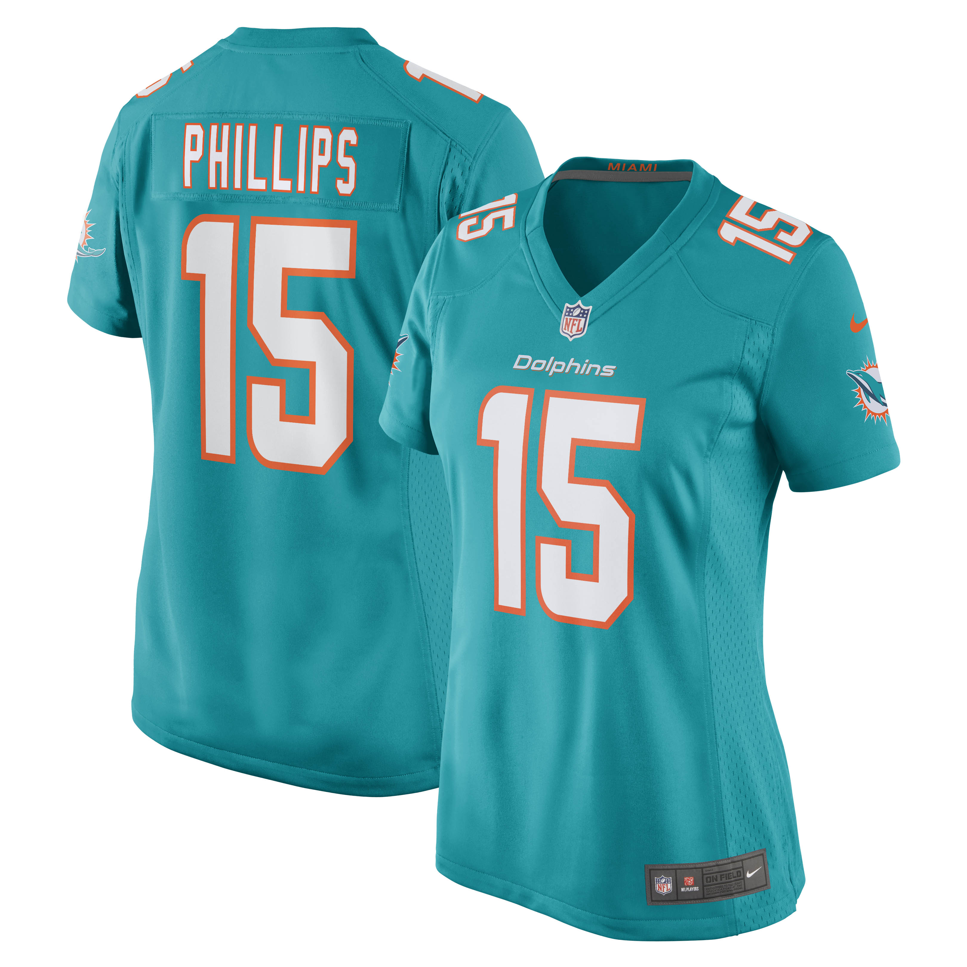 Jaelan Phillips Miami Dolphins Nike Women's Game Player Jersey - Aqua