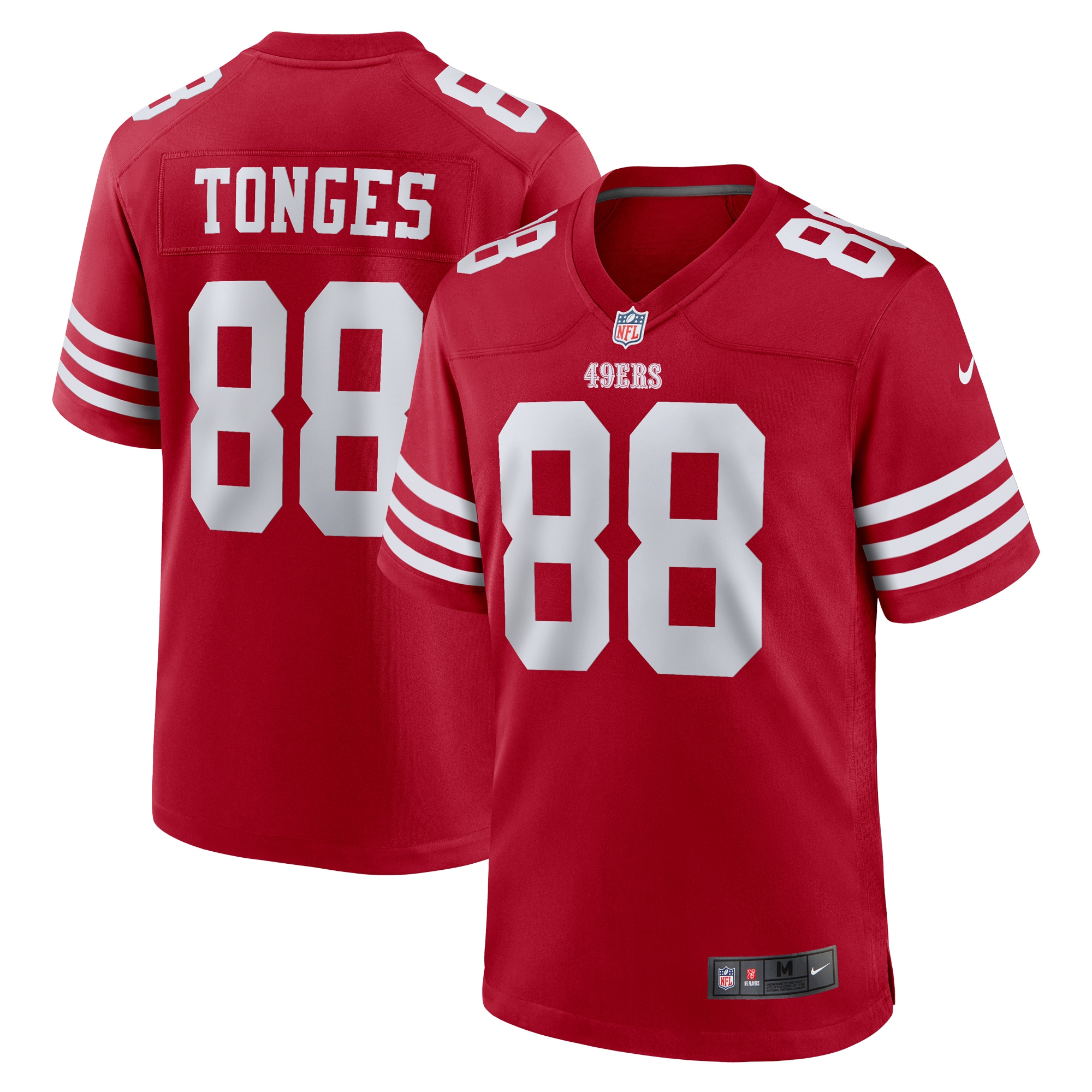 Jake Tonges San Francisco 49ers Nike Team Game Jersey -  Scarlet