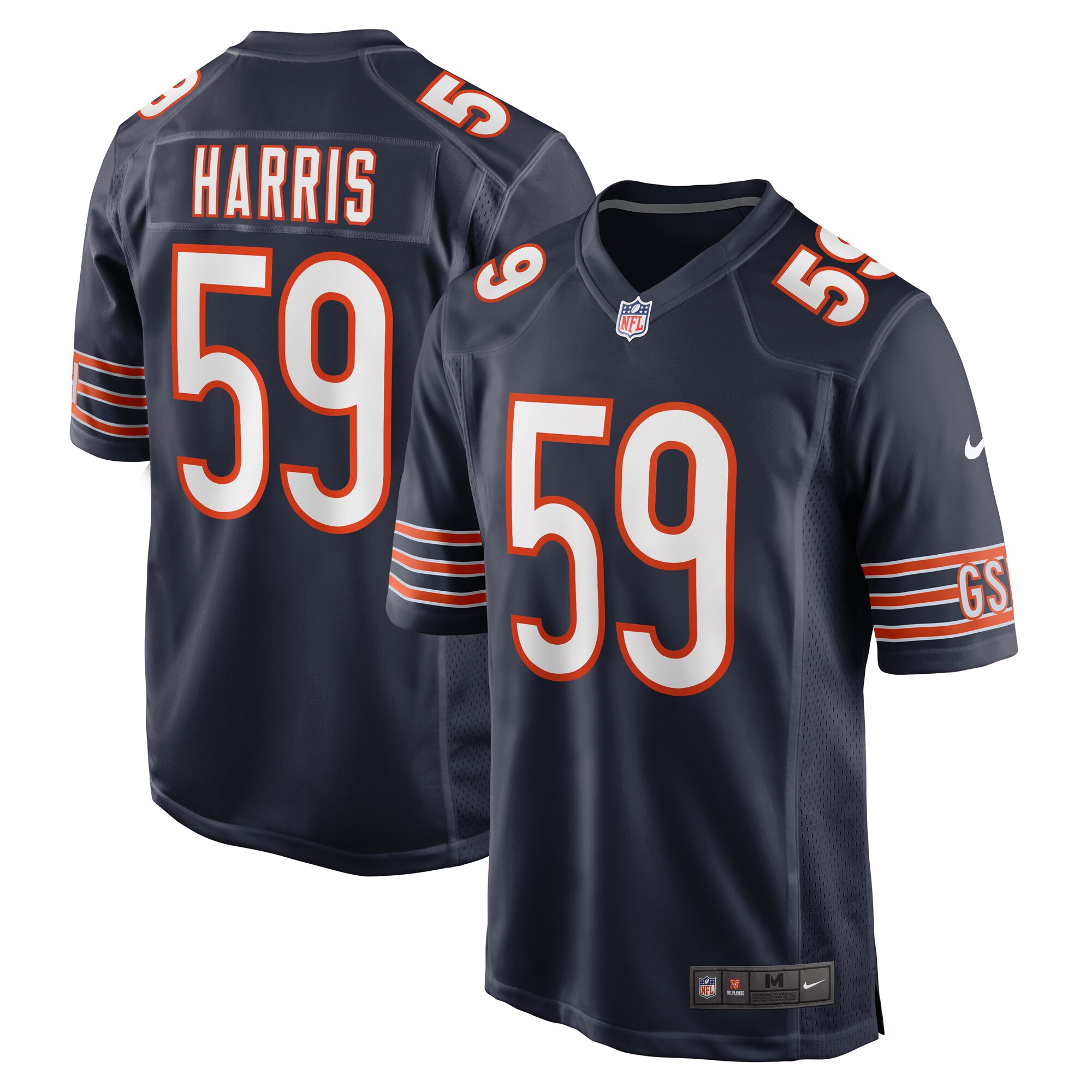 Jalen Harris Chicago Bears Nike Team Game Jersey -  Navy