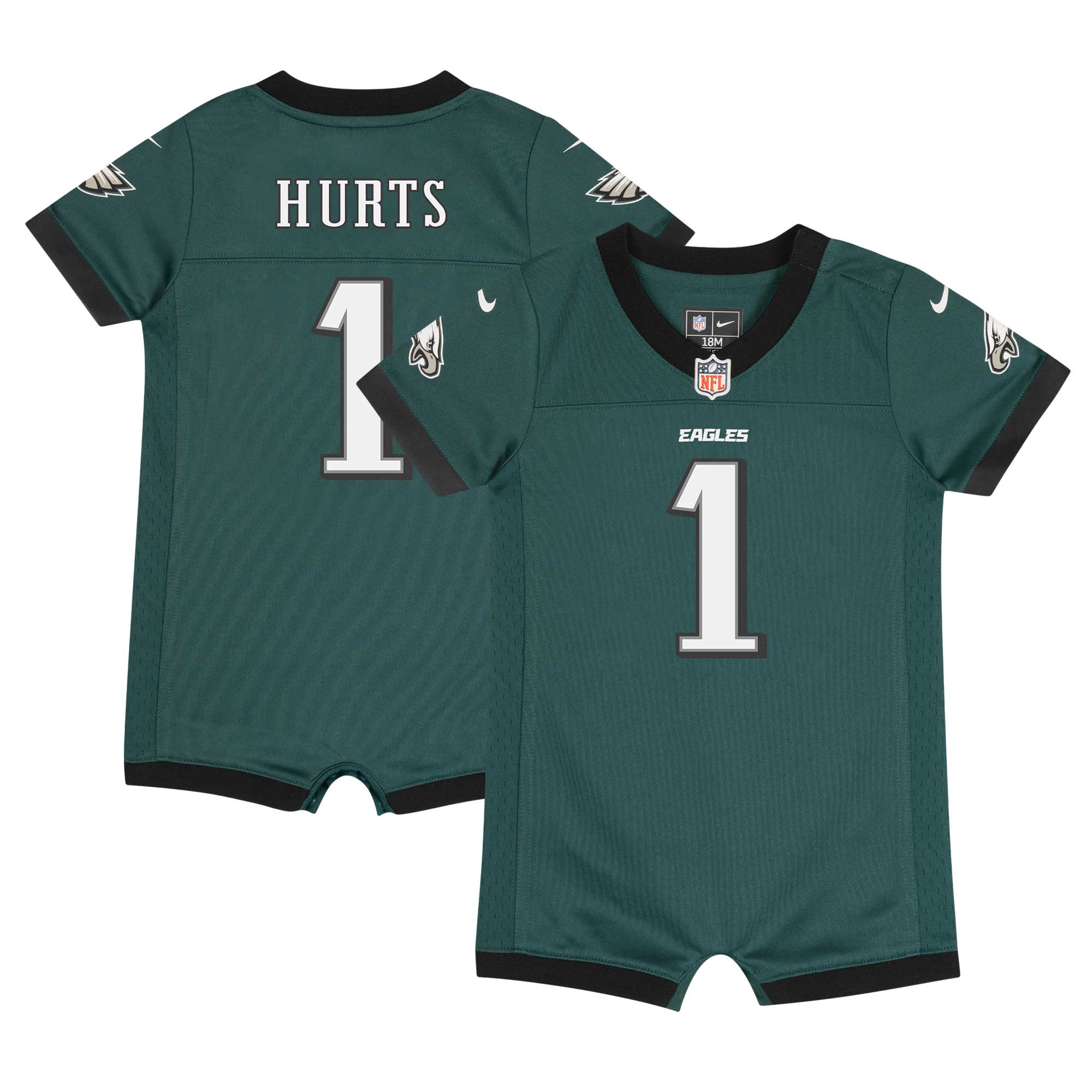 Jalen Hurts Philadelphia Eagles Nike Newborn & Infant Game Romper Jersey - Midnight Green