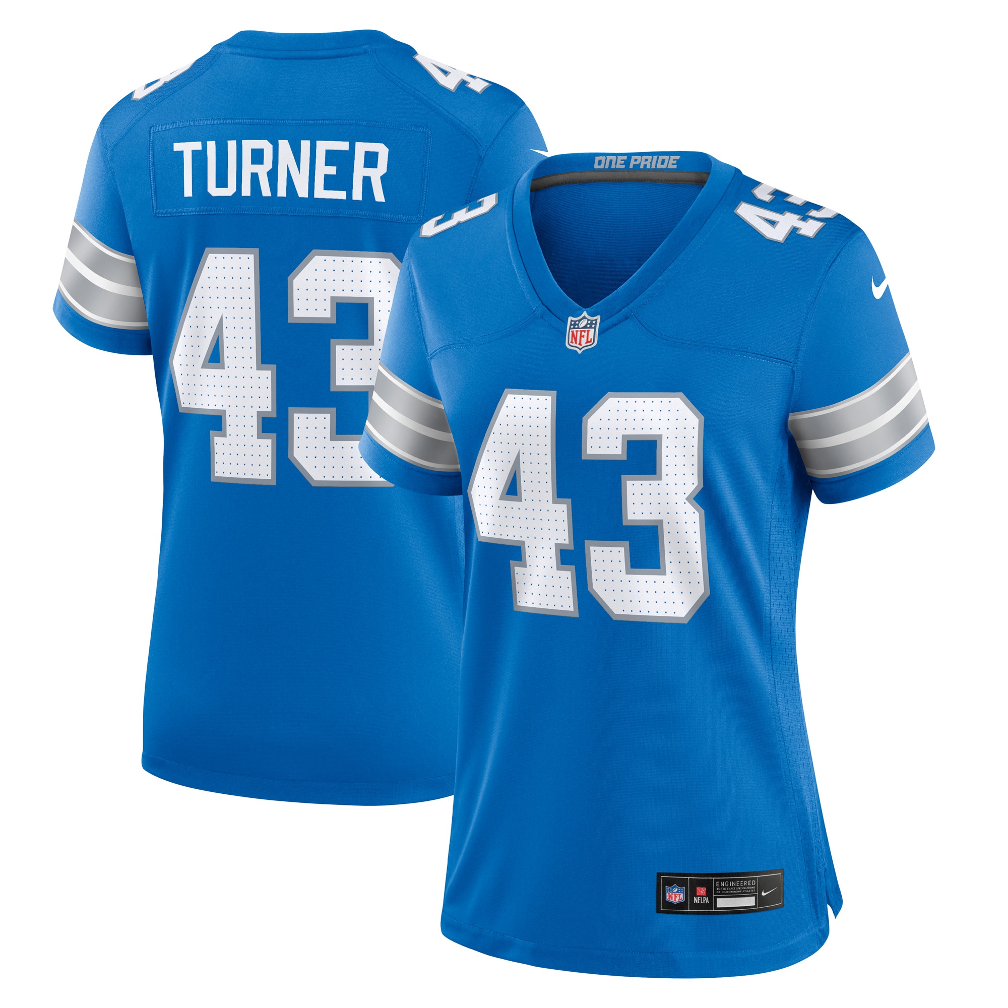 James Turner Detroit Lions Nike Women's Game Jersey -  Blue