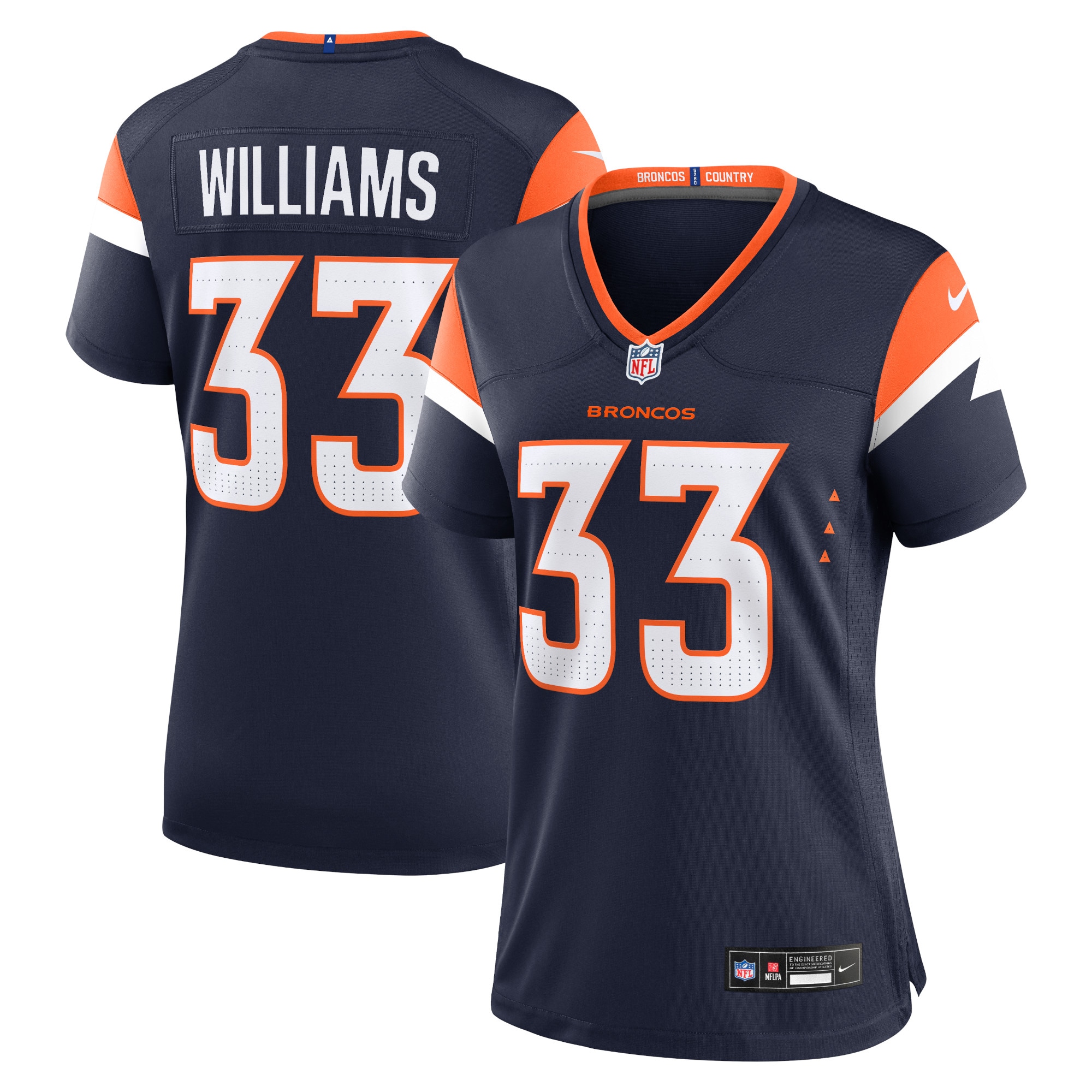 Javonte Williams Denver Broncos Nike Women's Mile High Collection Alternate Game Jersey - Navy