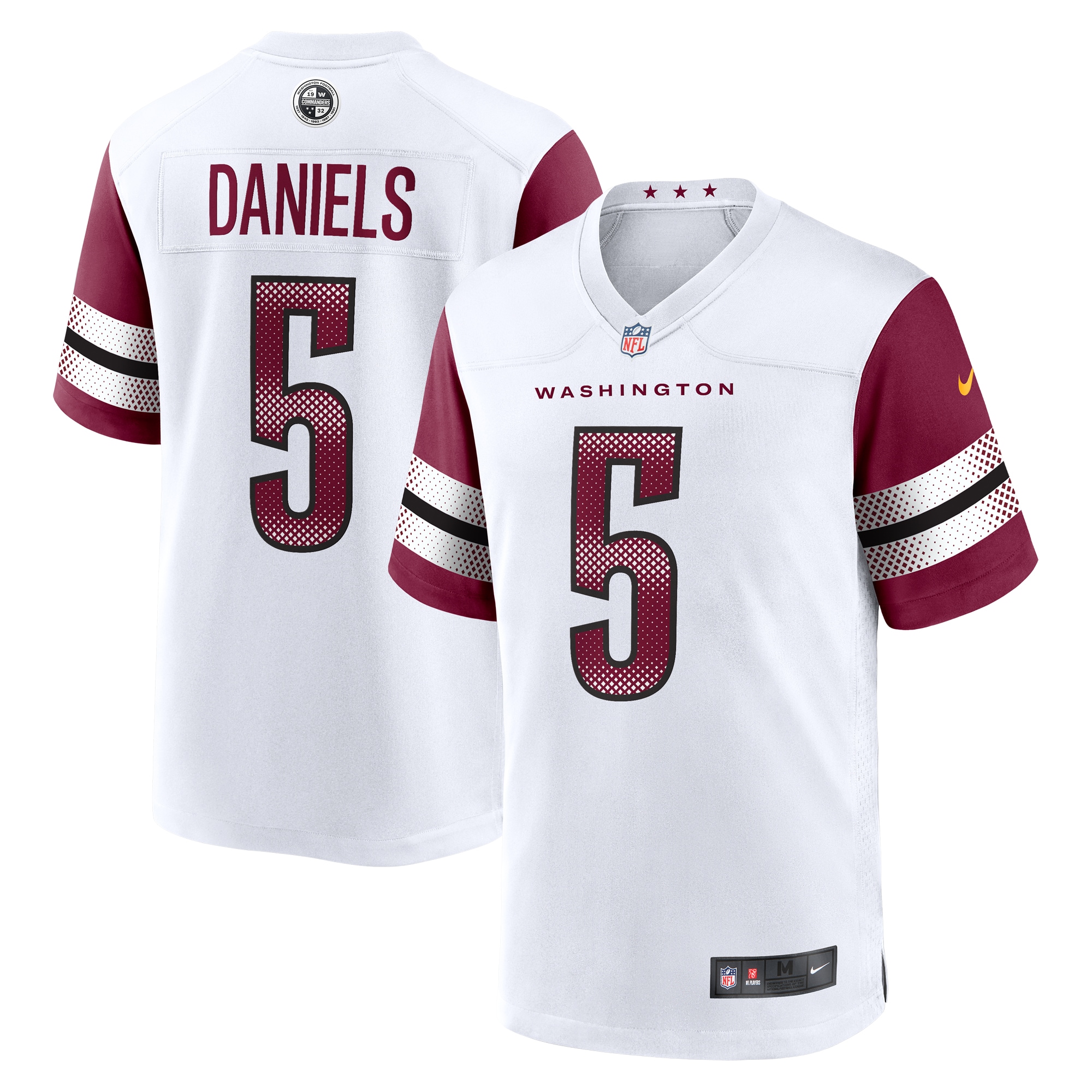 Jayden Daniels Washington Commanders Nike 2024 NFL Draft First Round Pick Player Game Jersey - White