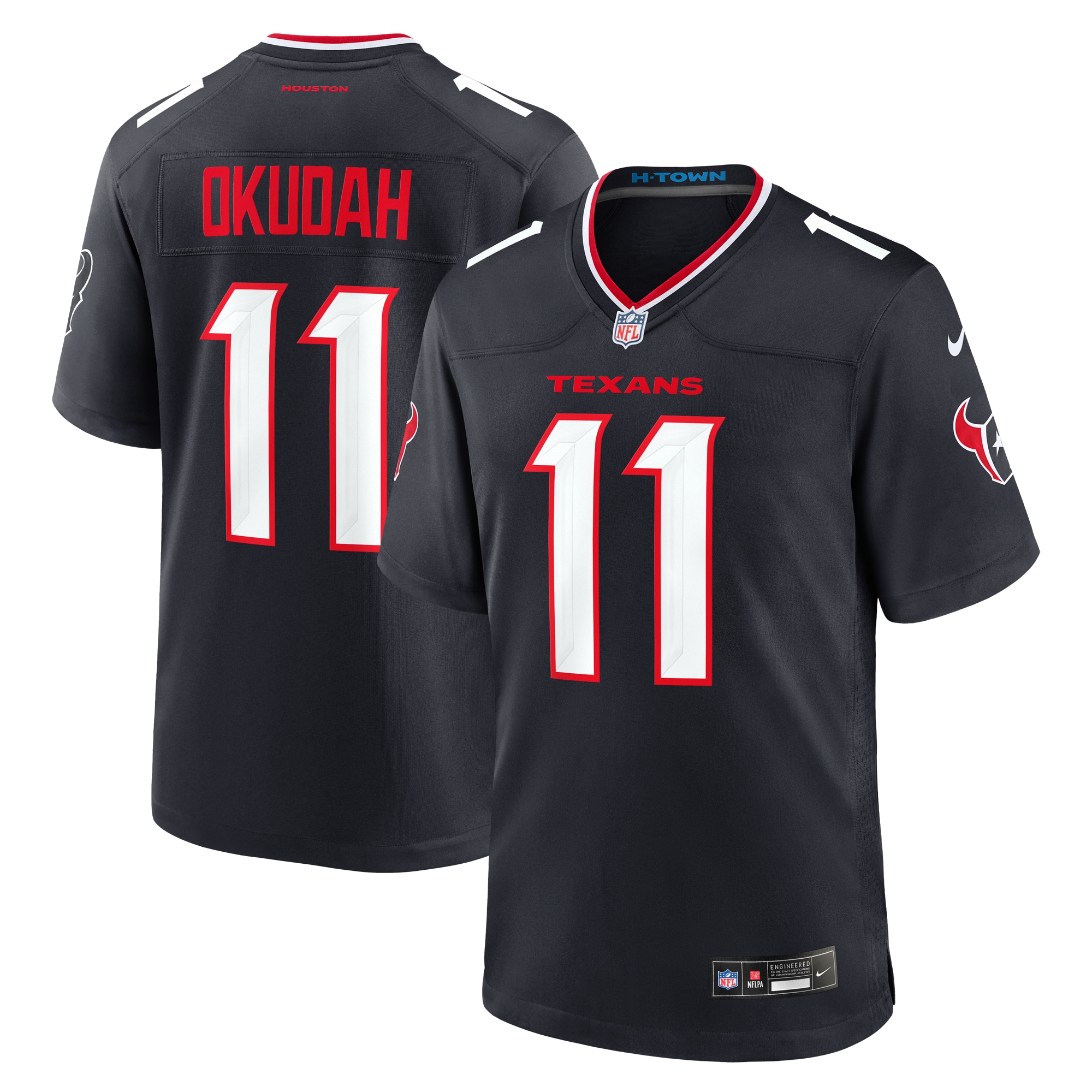 Jeff Okudah Houston Texans Nike Team Game Jersey -  Navy