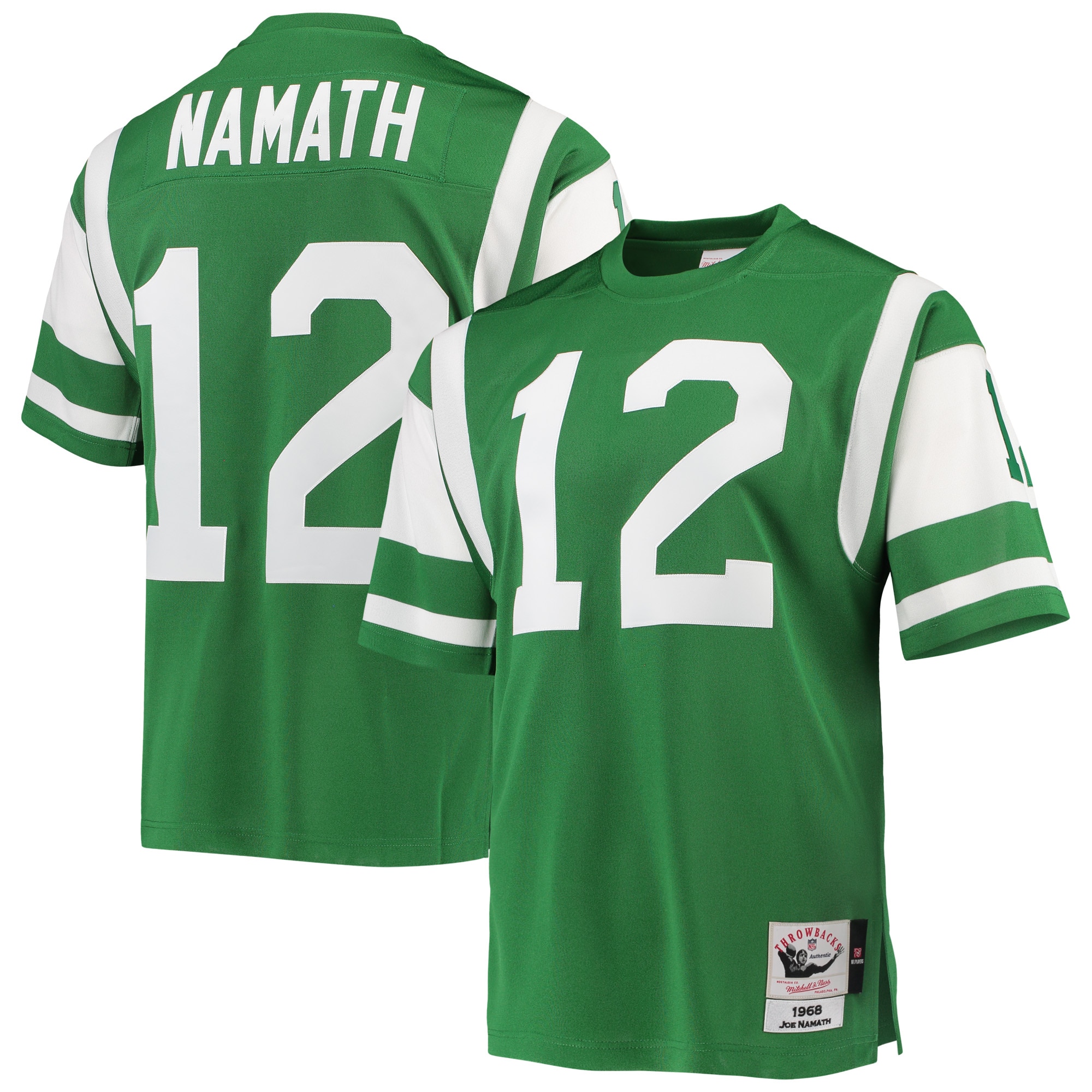 Joe Namath New York Jets 1968 Mitchell & Ness Authentic Throwback Retired Player Jersey - Green