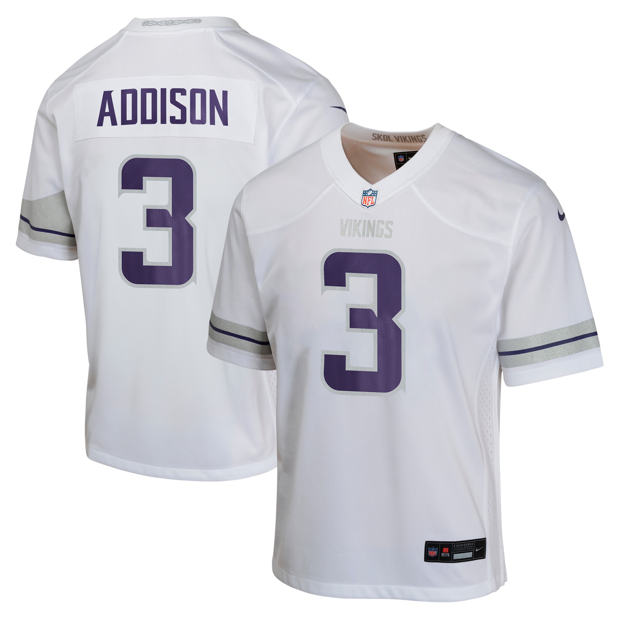 Jordan Addison Minnesota Vikings Nike Youth Alternate Game Jersey -  White