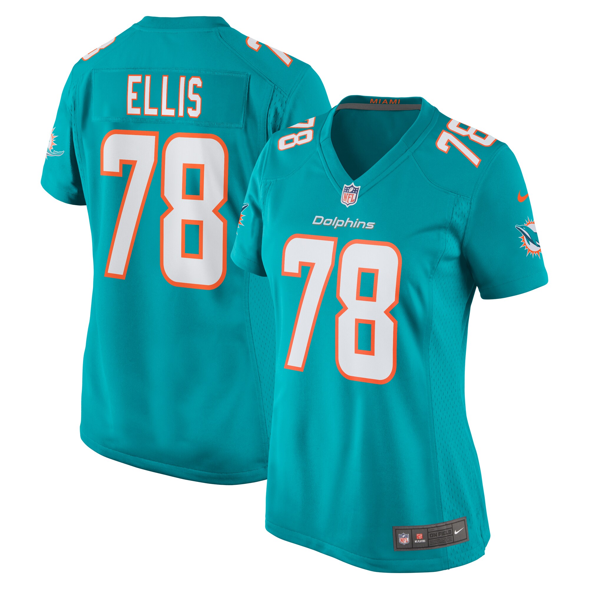 Justin Ellis Miami Dolphins Nike Women's  Game Jersey -  Aqua