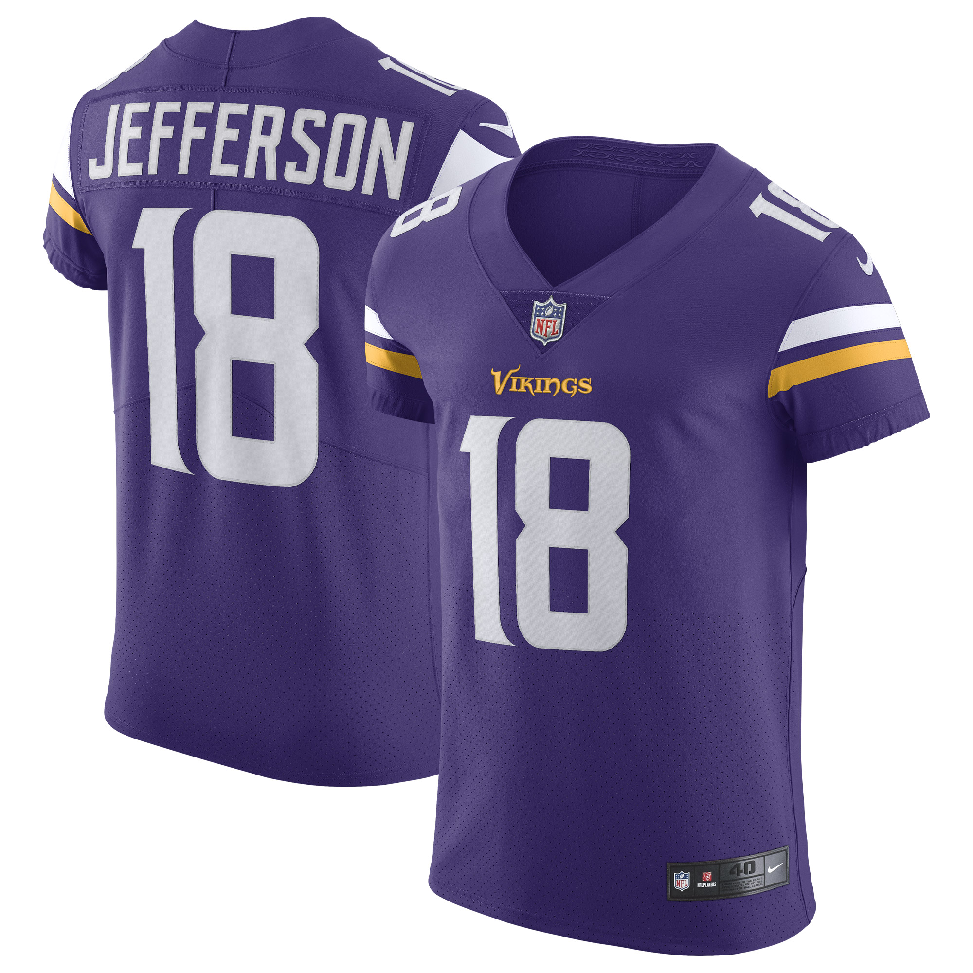 Justin Jefferson Minnesota Vikings Nike Home Vapor Elite Jersey - Purple