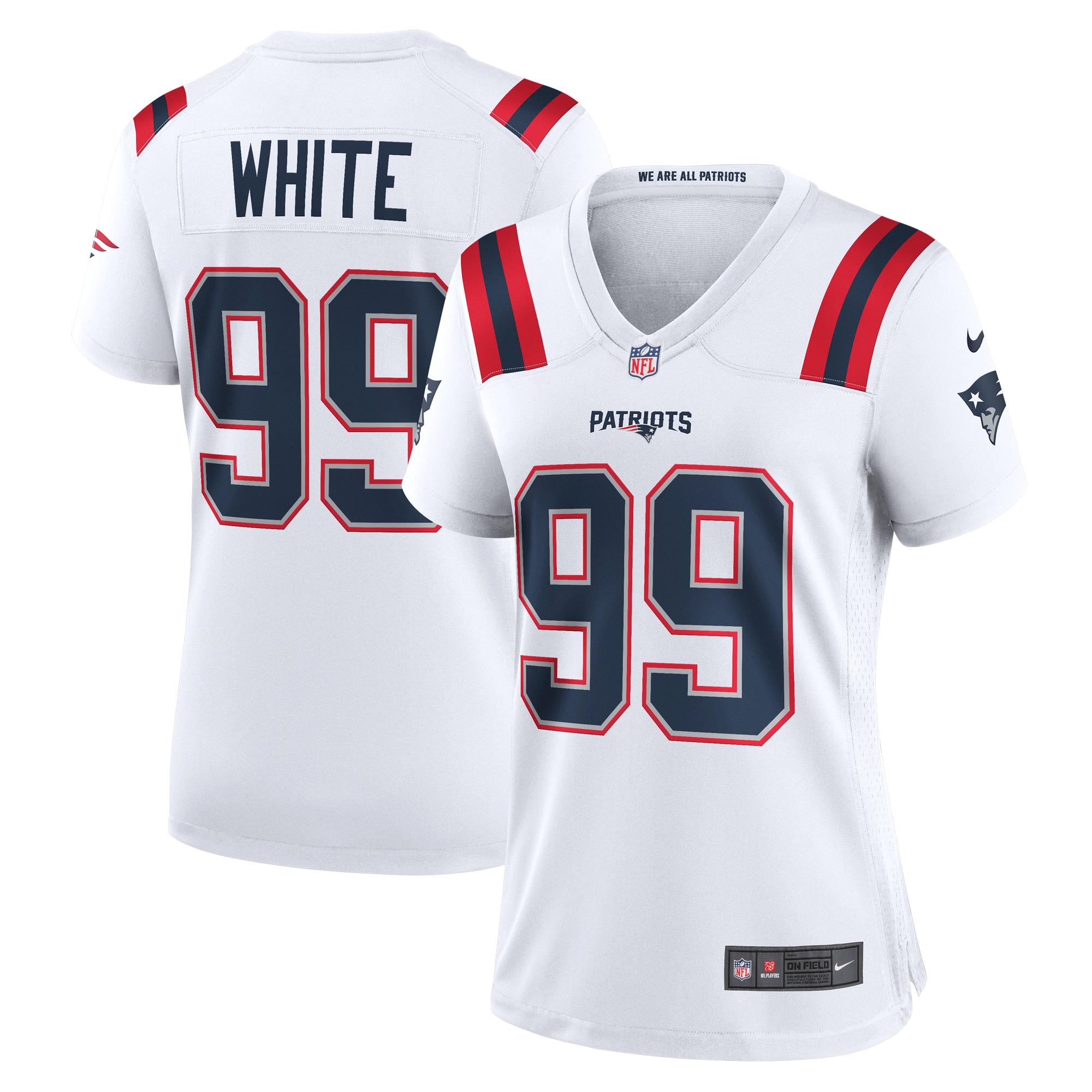 Keion White New England Patriots Nike Women's  Game Jersey -  White