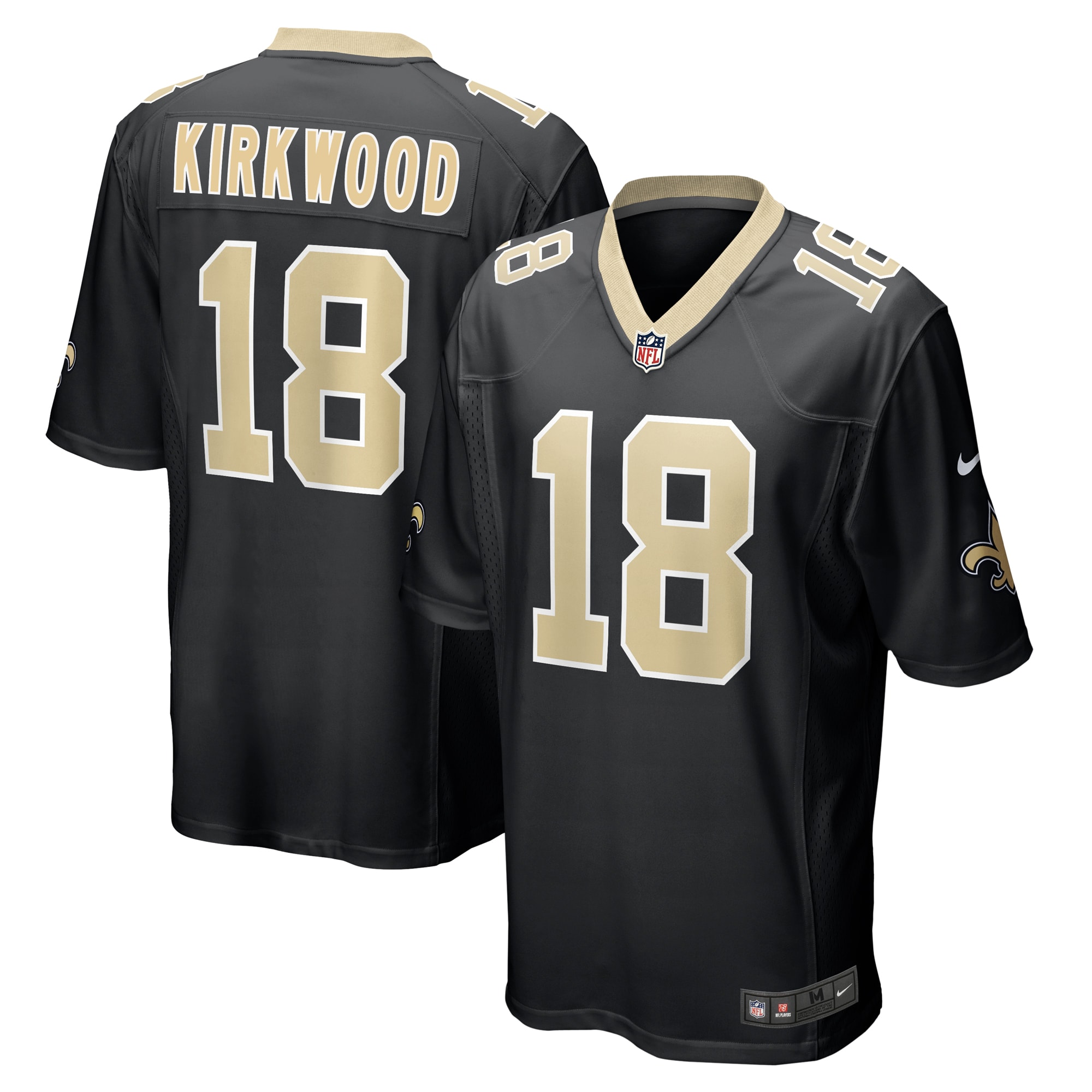 Keith Kirkwood New Orleans Saints Nike Team Game Jersey -  Black