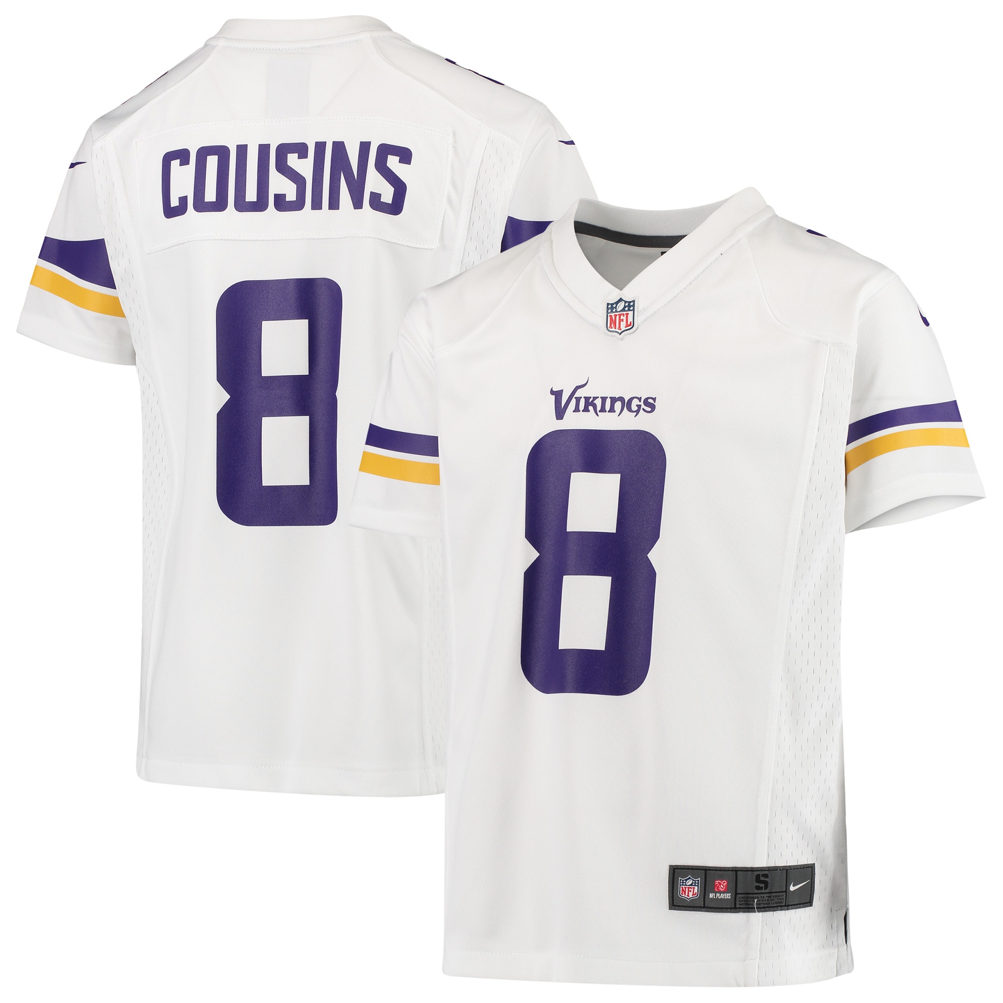 Kirk Cousins Minnesota Vikings Nike Youth Game Jersey - White