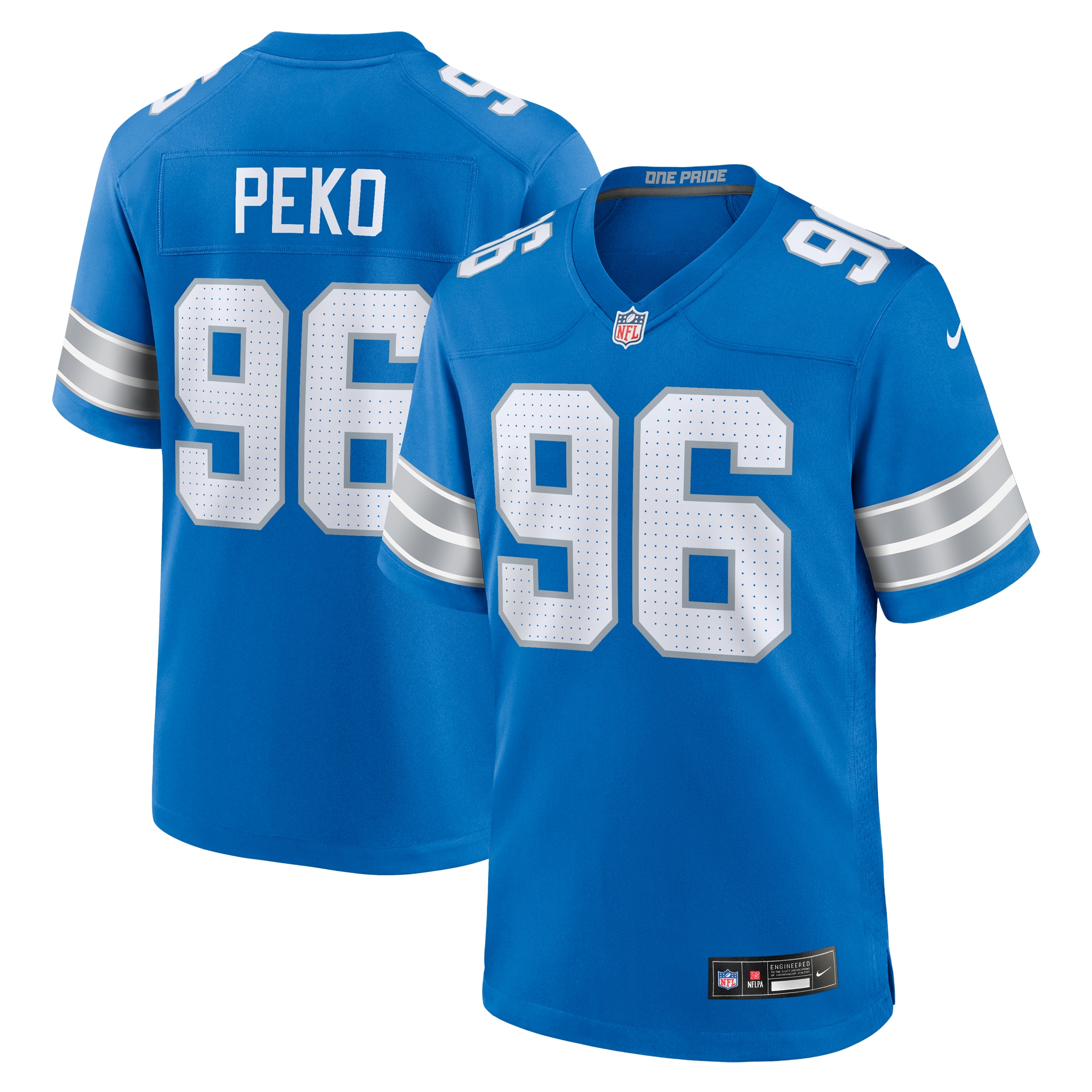 Kyle Peko Detroit Lions Nike Game Jersey -  Blue