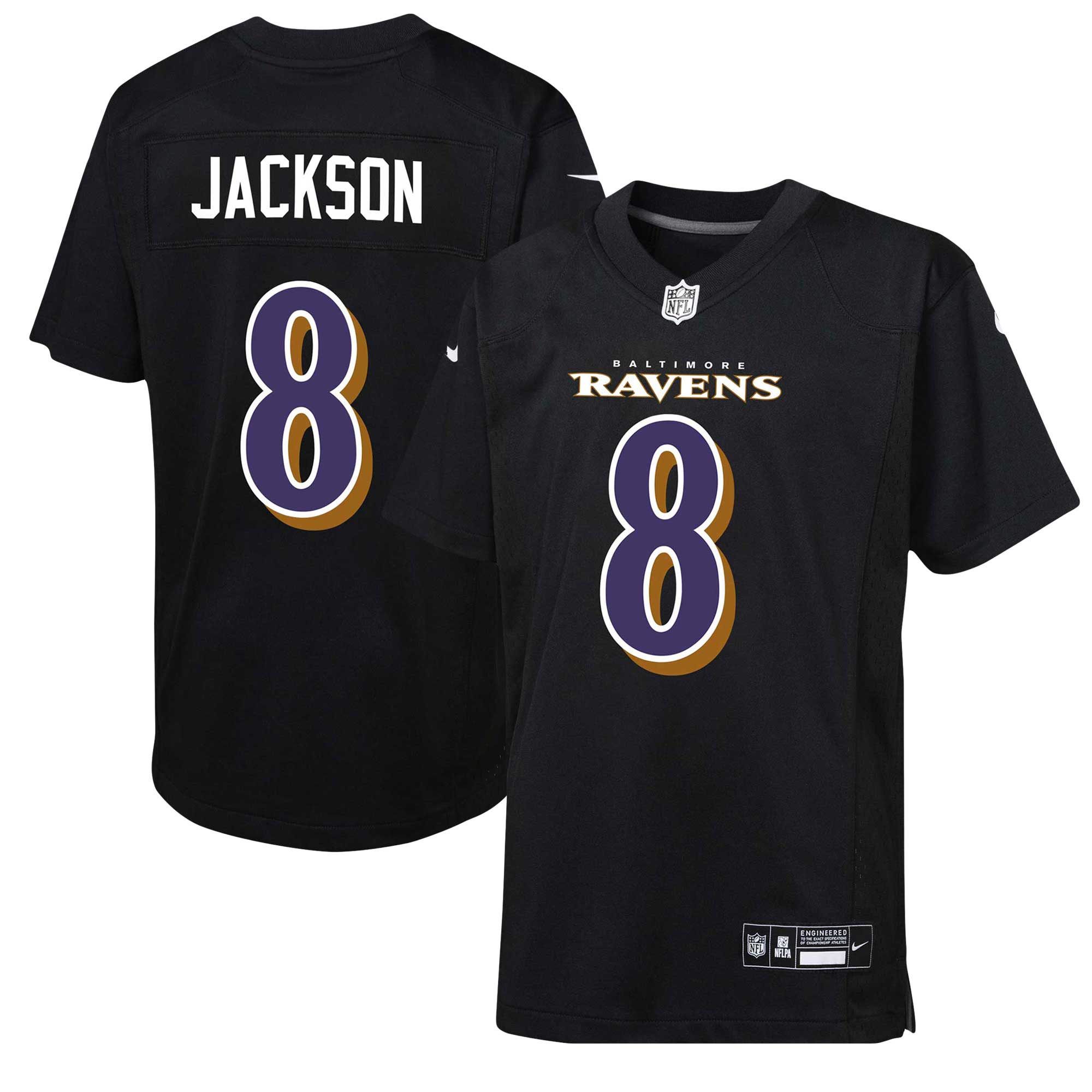 Lamar Jackson Baltimore Ravens Nike Youth Fashion Game Jersey - Black