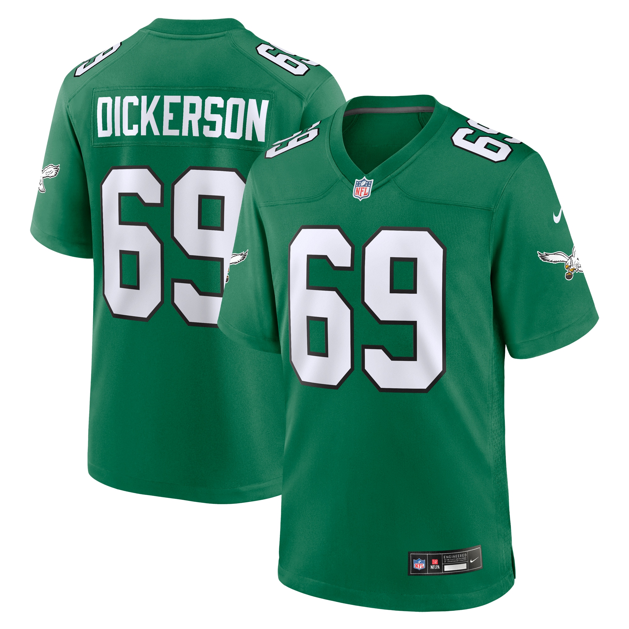 Landon Dickerson Philadelphia Eagles Nike Alternate Game Jersey - Kelly Green