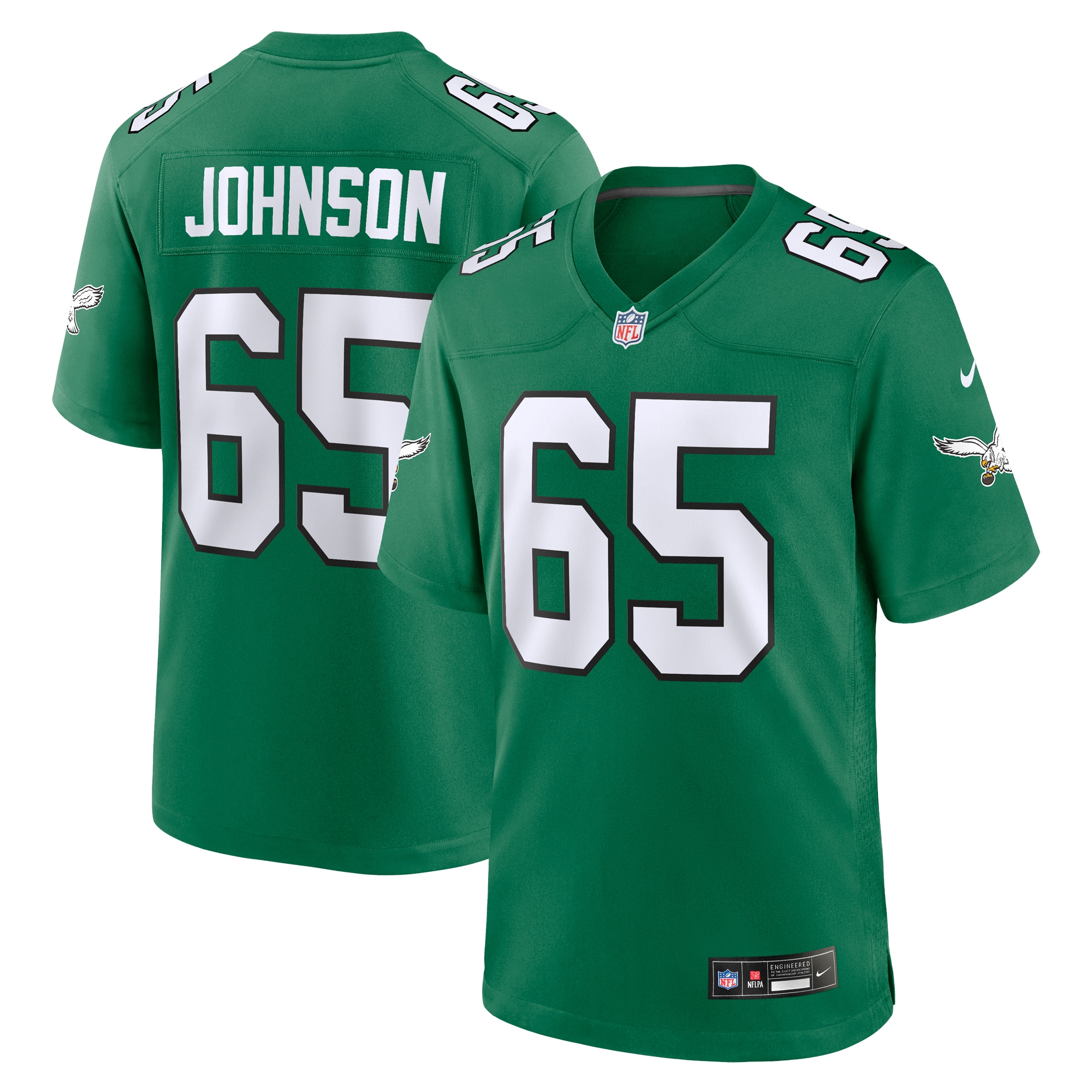 Lane Johnson Philadelphia Eagles Nike Alternate Game Jersey - Kelly Green