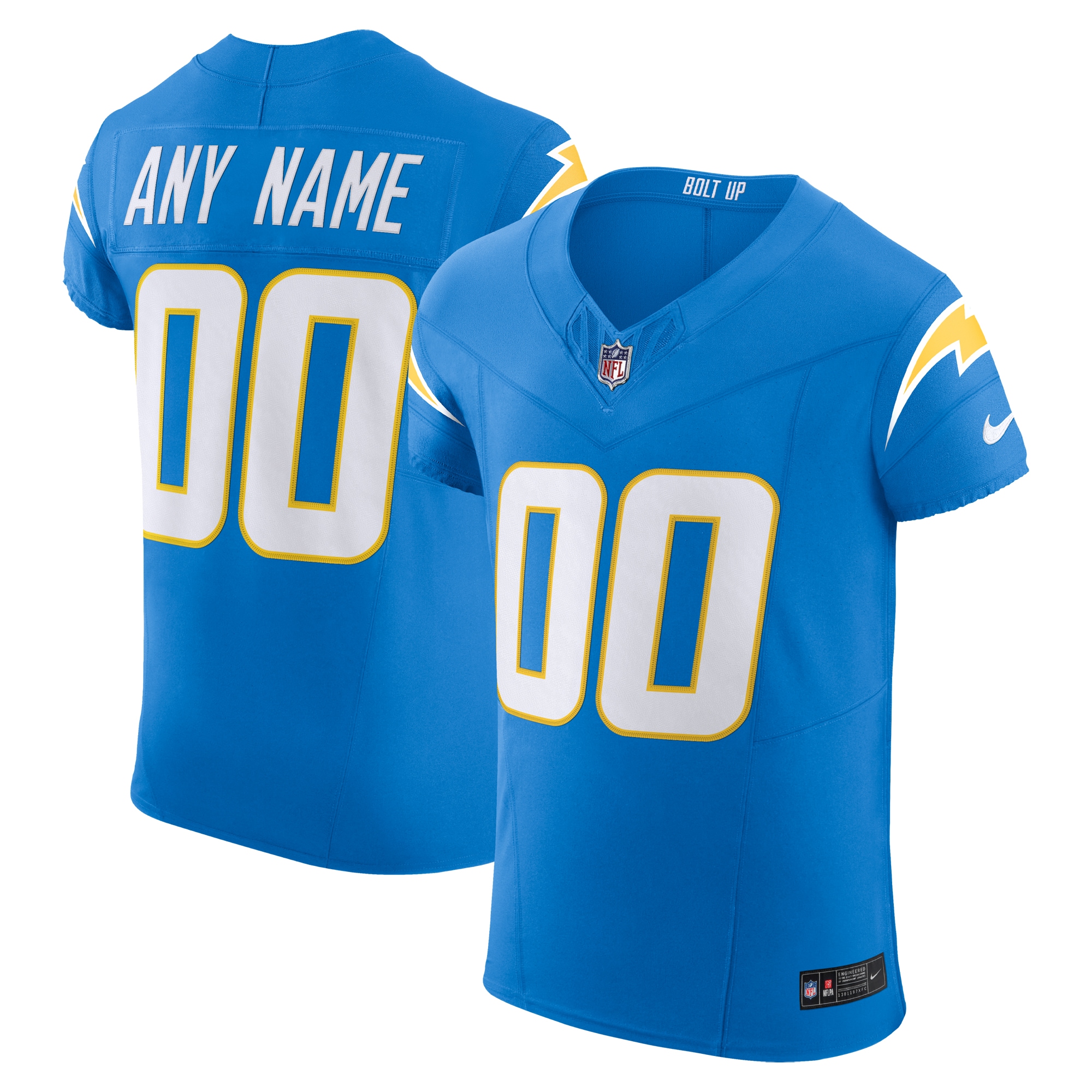 Los Angeles Chargers Nike  Vapor F.U.S.E. Elite Custom Jersey - Powder Blue
