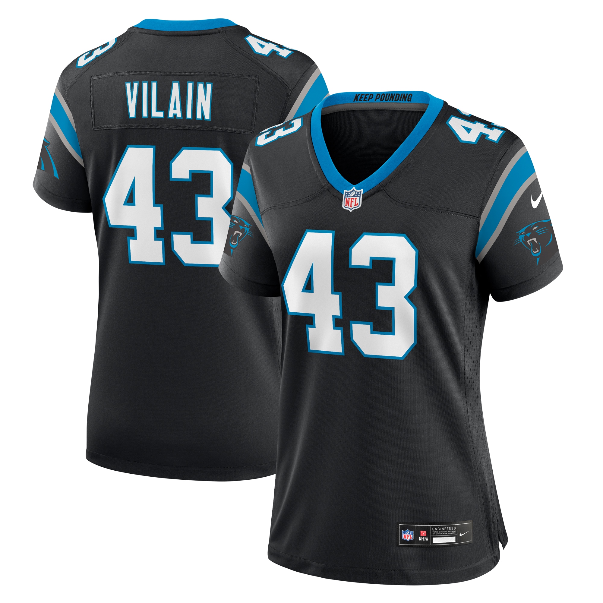 Luiji Vilain Carolina Panthers Nike Women's  Game Jersey -  Black
